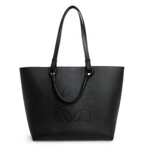 Loewe Anagram Tote Shoulder Bag Calfskin Leather Black - Picture 1 of 9